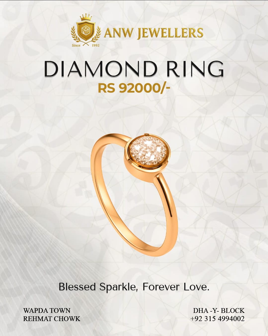 Classic Rose Gold Solitaire Diamond Ring for Women | ANW Jewellers