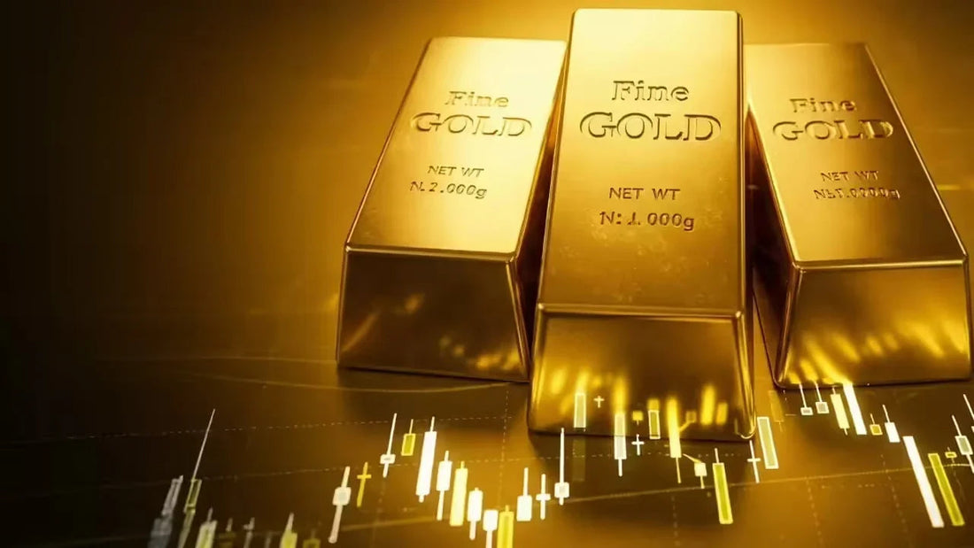 Gold bars with price chart, today’s gold rate in Pakistan concept