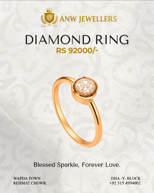 Classic Rose Gold Solitaire Diamond Ring for Women | ANW Jewellers