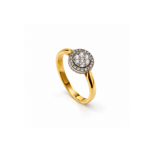 Elegant Gold Diamond Halo Ring