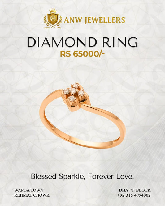 Elegant Rose Gold Diamond Flower Ring for Women | ANW Jewellers
