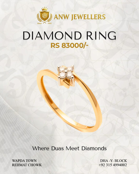 Elegant Rose Gold Floral Diamond Ring for Women | ANW Jewellers
