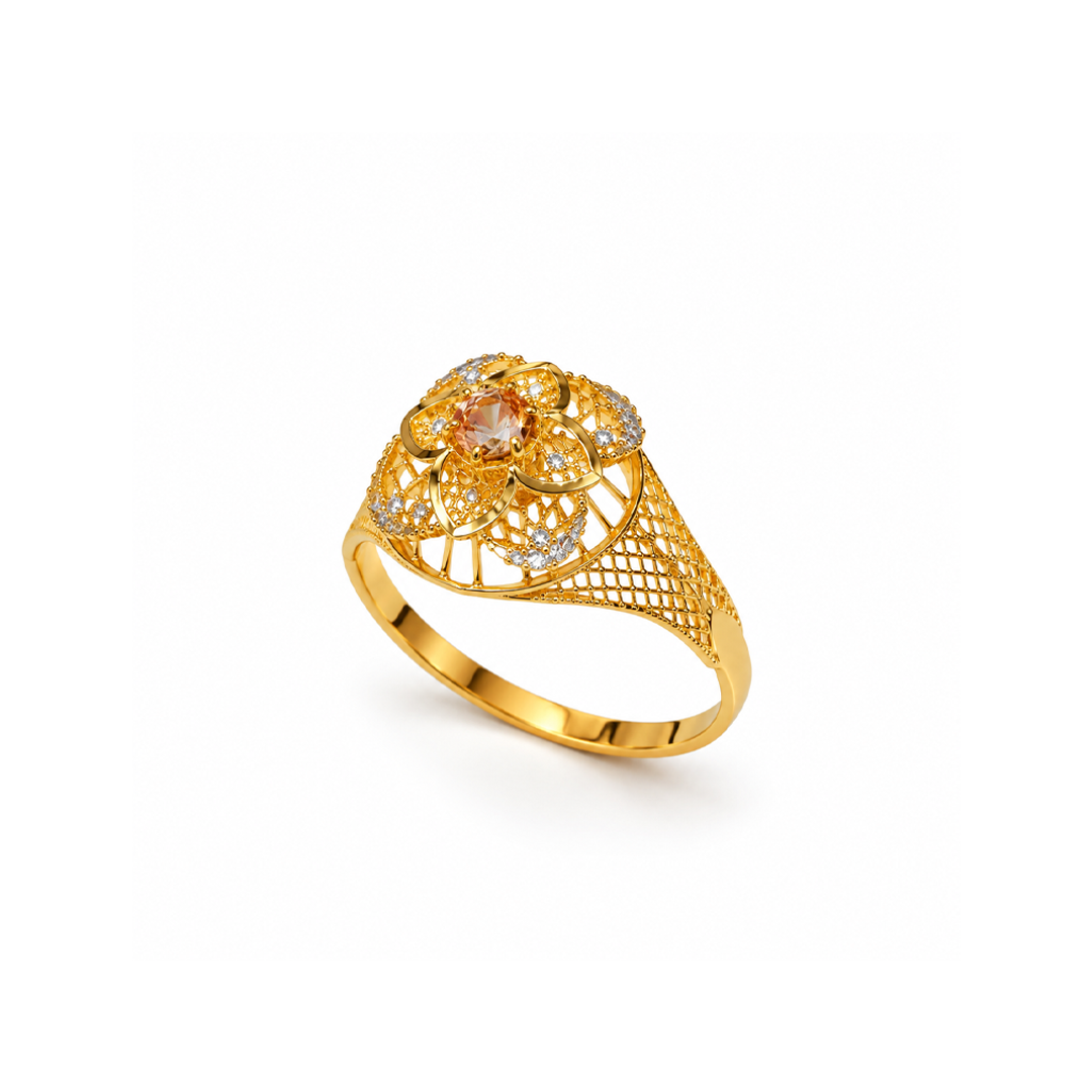 Golden Floral Elegance Ring