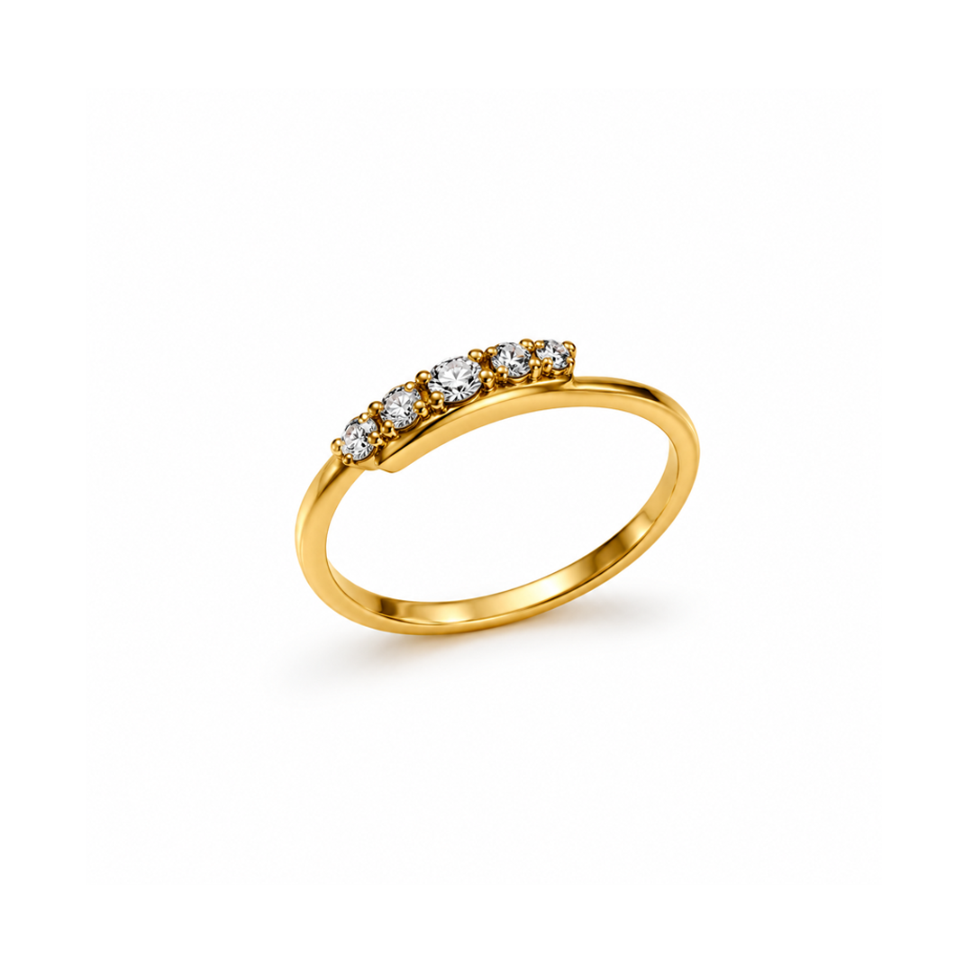 Golden Halo Diamond Ring